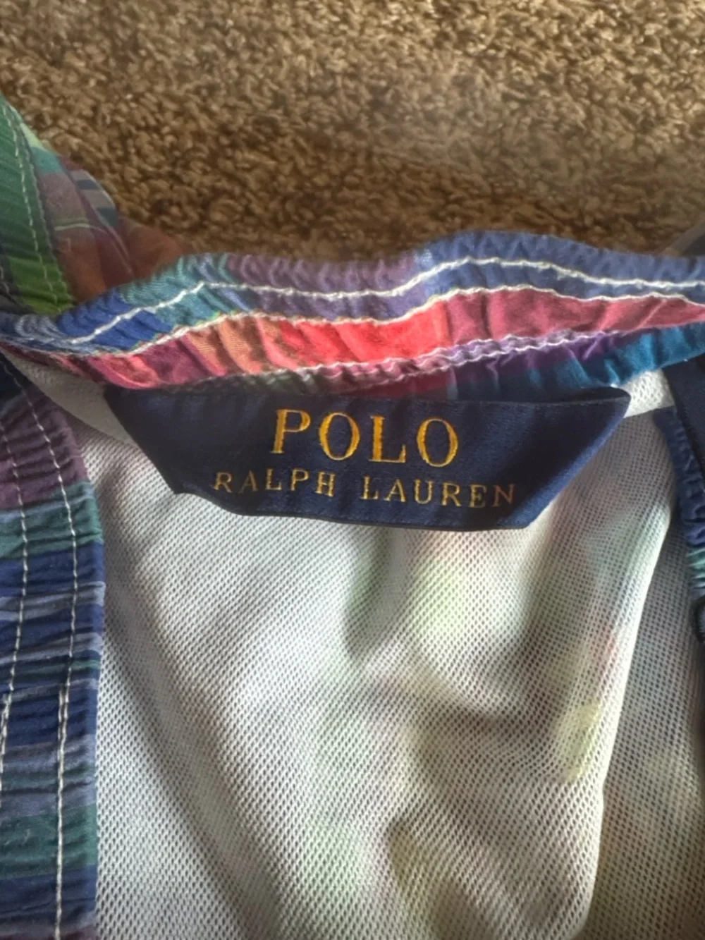 Vintage Polo Ralph Lauren multicolor plaid swim trunks Size 4XB / 4X
